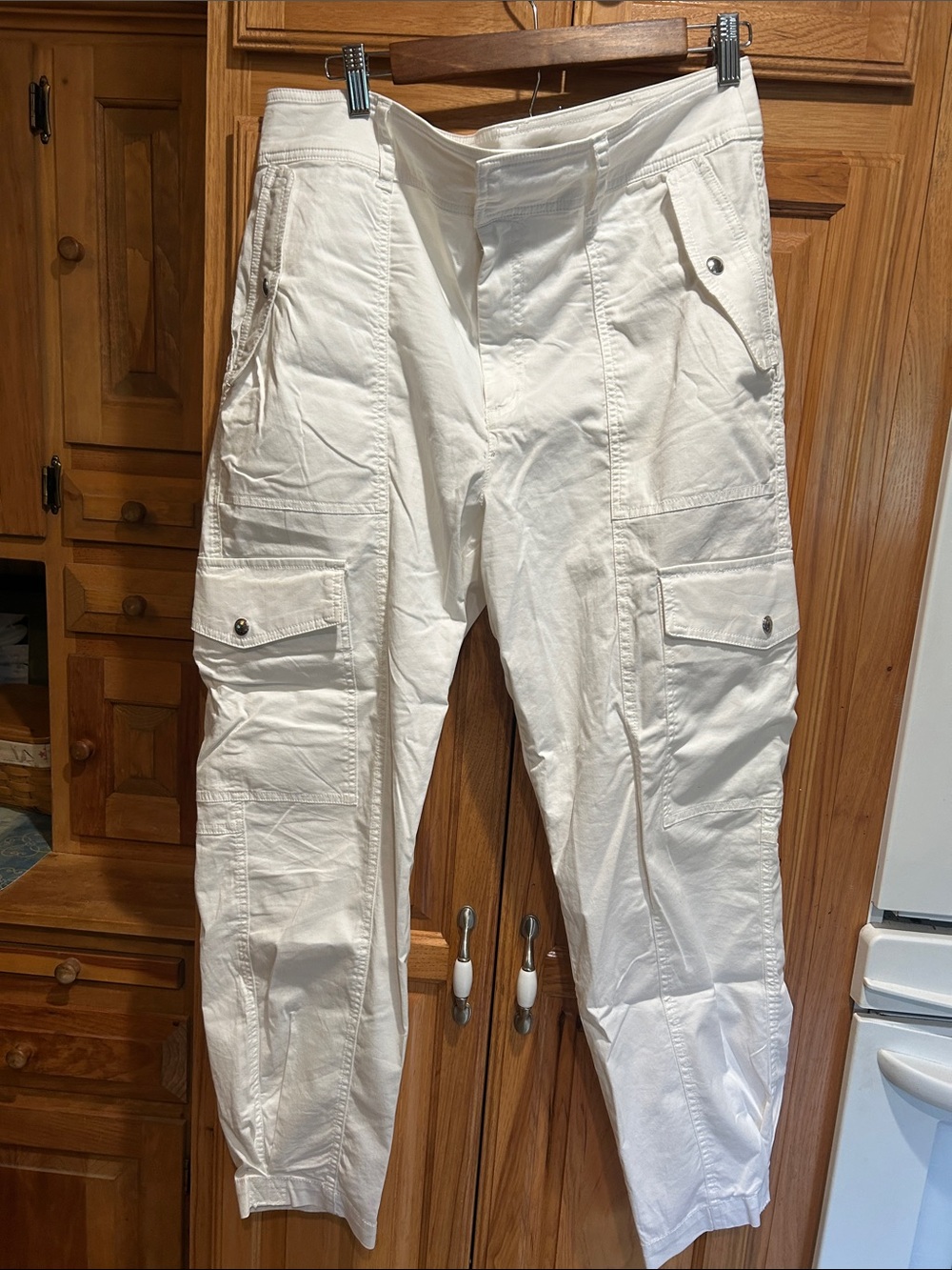 Ralph Lauren Micro-Sanded Twill White Cargo Pant, size 12